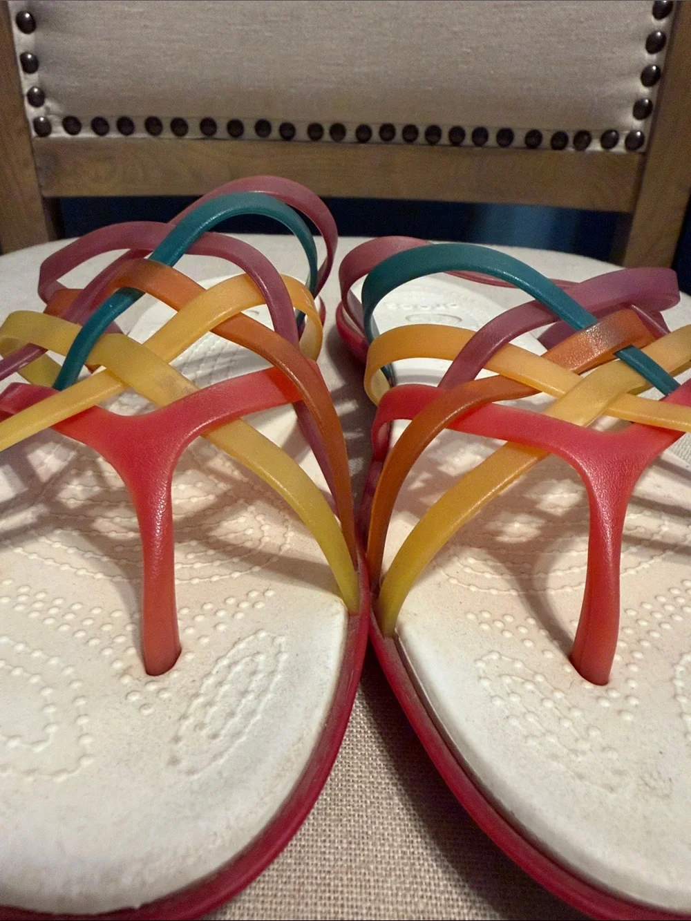 CROCS Women's Multicolor Strappy Sandals, Size 10